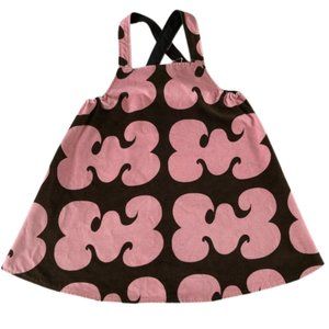 Flit & Flitter Pink Brown Corduroy Pinafore top